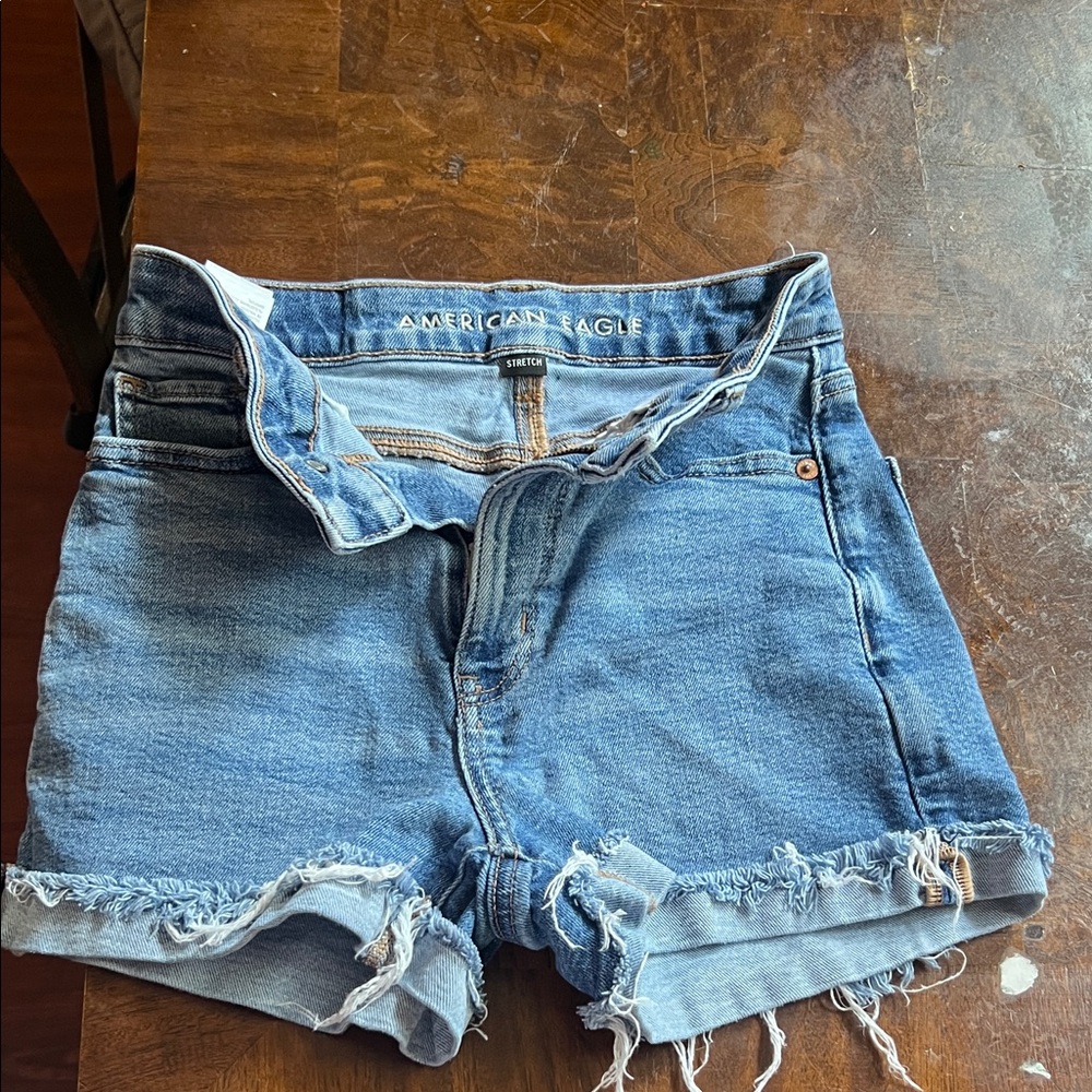 American Eagle Outfitters Women's Distressed Blue Jean Shorts